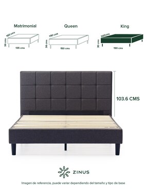 Base para cama armable Leo Zinus de chapa madera