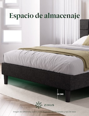 Base para cama armable Leo Zinus de chapa madera