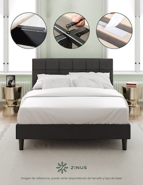 Base para cama armable Leo Zinus de chapa madera