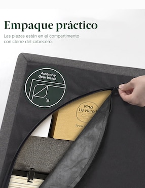 Base para cama armable Leo Zinus de chapa madera