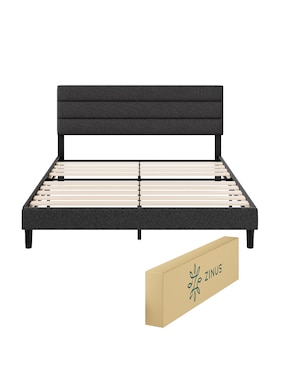 Base para cama armable Piper Zinus de chapa madera
