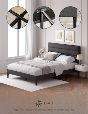 Base para cama armable Piper Zinus de chapa madera