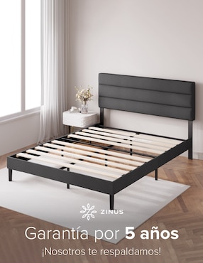 Base para cama armable Piper Zinus de chapa madera