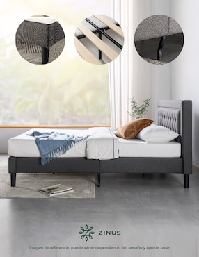 Base para cama armable Dachelle Zinus de chapa madera