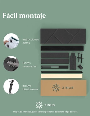 Base para cama armable Judy Zinus de chapa madera