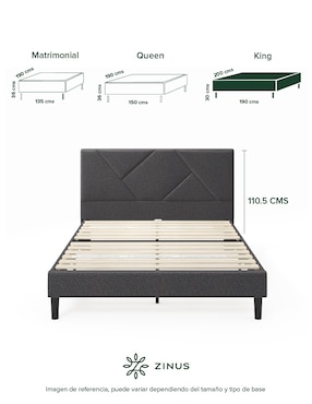 Base para cama armable Judy Zinus de chapa madera