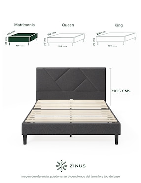 Base para cama armable Judy Zinus de chapa madera