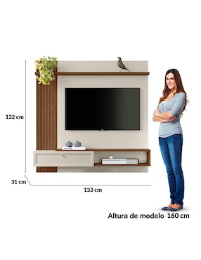 Mueble flotante para TV armable Alvorada Bossa de MDF