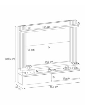 Mueble flotante para TV armable Cosmo Bossa de MDF