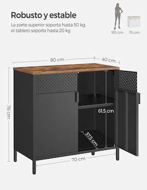 Gabinete armable Bravon Songmics Home de madera con metal