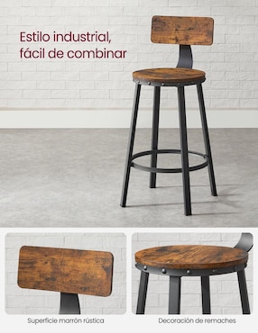 Juego de bancos Delon Songmics Home de madera