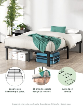 Base para cama armable Caleb Zinus de acero inoxidable