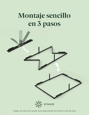 Base para cama armable Caleb Zinus de acero inoxidable