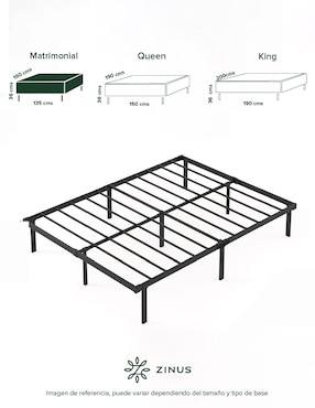 Base para cama armable Caleb Zinus de acero inoxidable