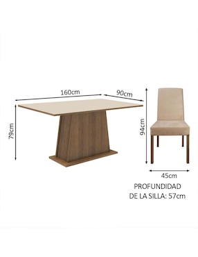 Comedor Luciana Madesa para 6 personas