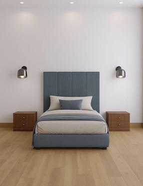 Cama modern Luxury Vixy Oxford con luz LED para joven Wall Furniture Paneling de tela