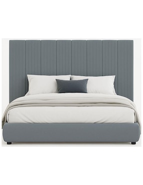 Cama modern Luxury Vixy Oxford con luz LED para joven Wall Furniture Paneling de tela