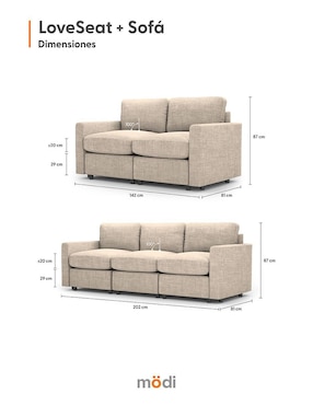 Set sala Adapti Modi Sofa de poliéster