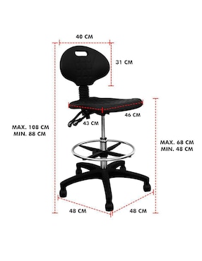 Silla Mindejal de plástico y metal