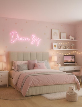 Cama Moder Luxury Vixy Ivory con luz LED ambiental y patrones de cabecera de 30 cm Wall Furniture Paneling de tela