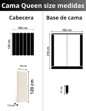 Cama Moder Luxury Vixy Ivory con luz LED ambiental y patrones de cabecera de 30 cm Wall Furniture Paneling de tela