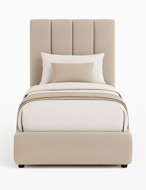 Cama Moder Luxury Imperio Plus con luz LED ambiental y patrones de cabecera de 30 cm Wall Furniture Paneling de tela