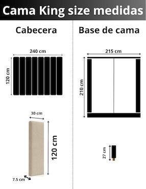 Cama Moder Luxury Imperio Plus con luz LED ambiental y patrones de cabecera de 30 cm Wall Furniture Paneling de tela