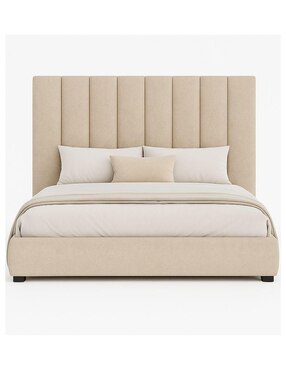 Cama Moder Luxury Kalahari con luz LED ambiental y patrones de cabecera de 30 cm Wall Furniture Paneling de tela