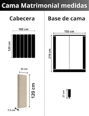 Cama Moder Luxury Kalahari con luz LED ambiental y patrones de cabecera de 30 cm Wall Furniture Paneling de tela