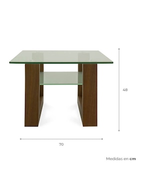 Mesa de centro armable Avek Tamarindo de vidrio