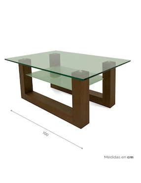 Mesa de centro armable Avek Tamarindo de vidrio