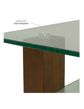 Mesa de centro armable Avek Tamarindo de vidrio