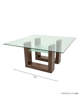 Mesa de comedor armable Avek Tamarindo de vidrio