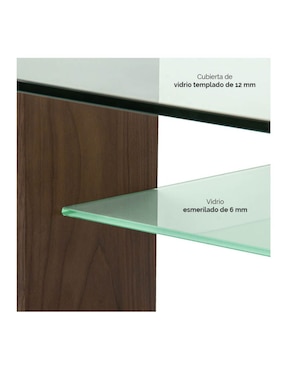 Mesa de comedor armable Avek Tamarindo de vidrio