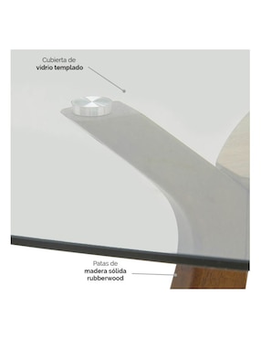Mesa de comedor armable Juko Tamarindo de vidrio
