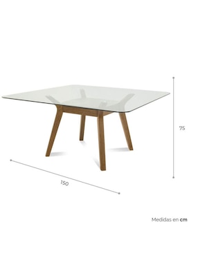 Mesa de comedor armable Juko Tamarindo de vidrio