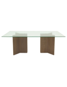 Mesa de comedor armable Ketro Tamarindo de vidrio