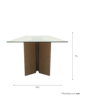 Mesa de comedor armable Ketro Tamarindo de vidrio
