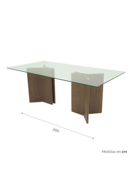 Mesa de comedor armable Ketro Tamarindo de vidrio