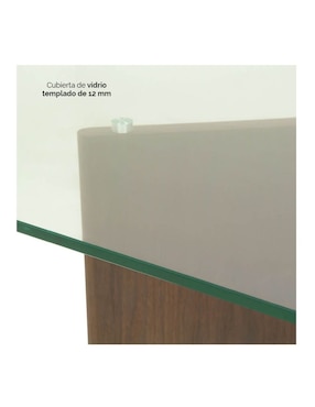 Mesa de comedor armable Ketro Tamarindo de vidrio