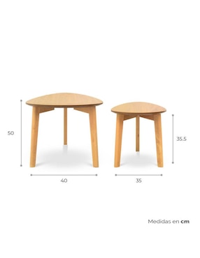 Mesa nido armable Olu Tamarindo de madera