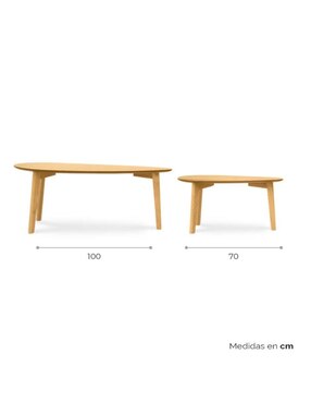 Mesa nido armable Olu Tamarindo de madera