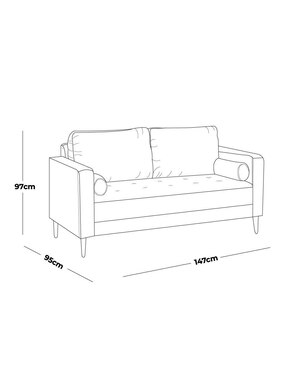 Love seat Moblum Arya de tela