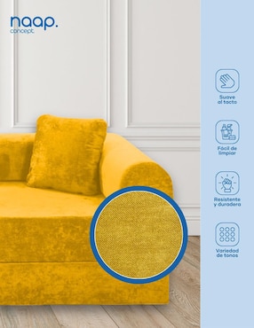 Sofá cama armable Teddy 3 cuerpos catch mustard Naap Concept de espuma comprimida