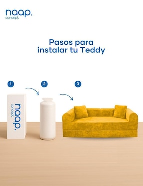 Sofá cama armable Teddy 3 cuerpos catch mustard Naap Concept de espuma comprimida