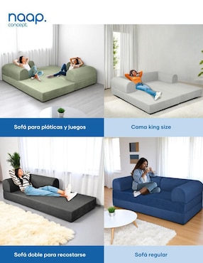 Sofá cama armable Teddy 3 cuerpos catch mustard Naap Concept de espuma comprimida