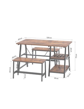 Mesa de comedor armable Dukka Bossa de mdf y melamina