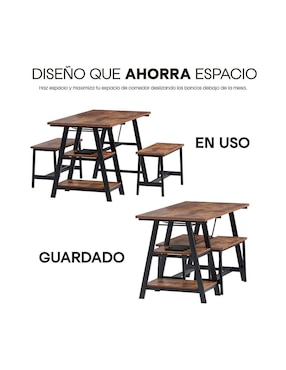 Mesa de comedor armable Dukka Bossa de mdf y melamina