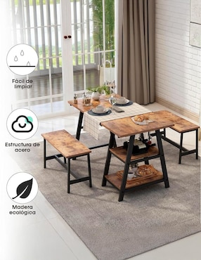 Mesa de comedor armable Dukka Bossa de mdf y melamina