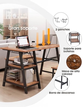 Mesa de comedor armable Dukka Bossa de mdf y melamina